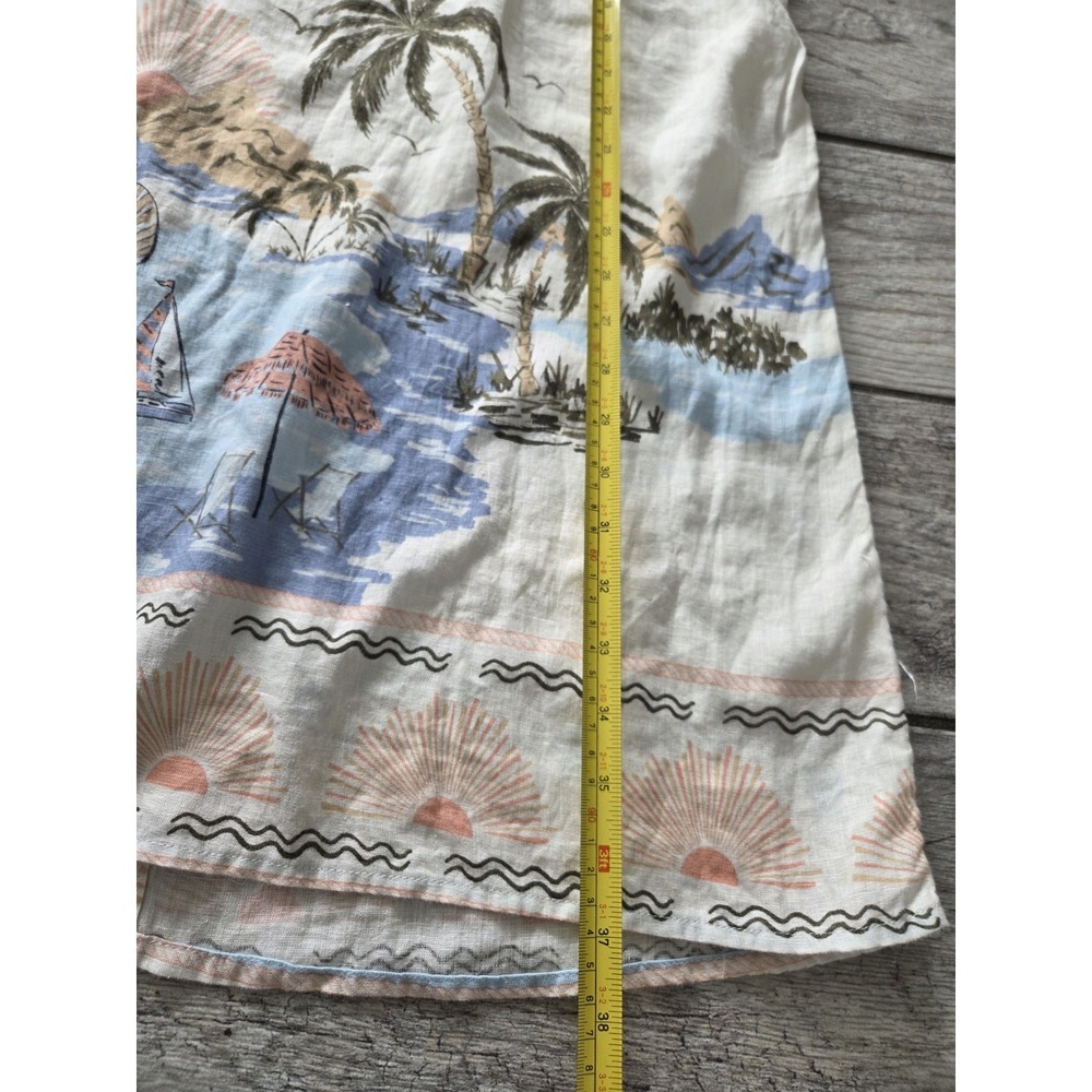 Cynthia Rowley Tropical Linen Maxi Skirt M Semi-sheer White Nautical Boho Beach - Picture 7 of 13